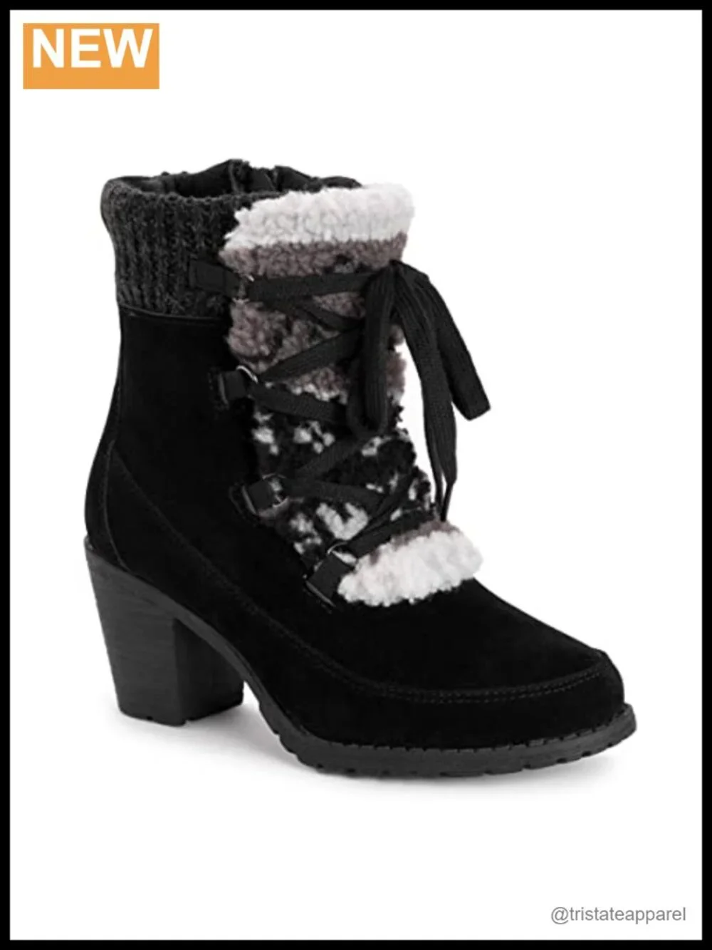 Women's Faux Suede Mid-Calf Boots with Faux Fur and Memory Foam